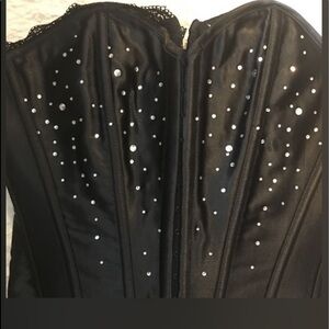 Black satin bling bustiers